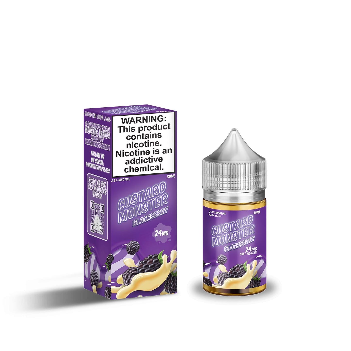 Custard Monster Salt - Blackberry - Vapoureyes NZ