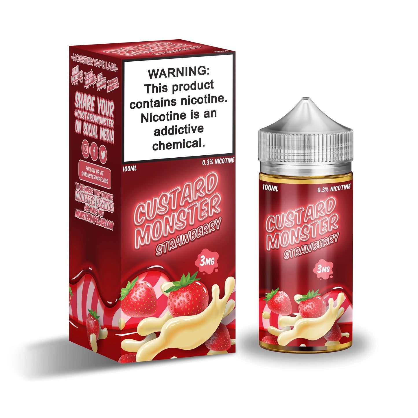 Custard Monster - Strawberry - Vapoureyes NZ