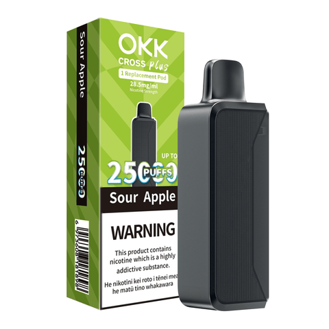 OKK Plus Single Pod 25000 Puffs - Sour Apple - Vapoureyes